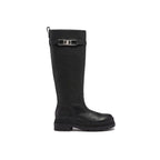 Salvatore Ferragamo Black Calfskin Over The Knee