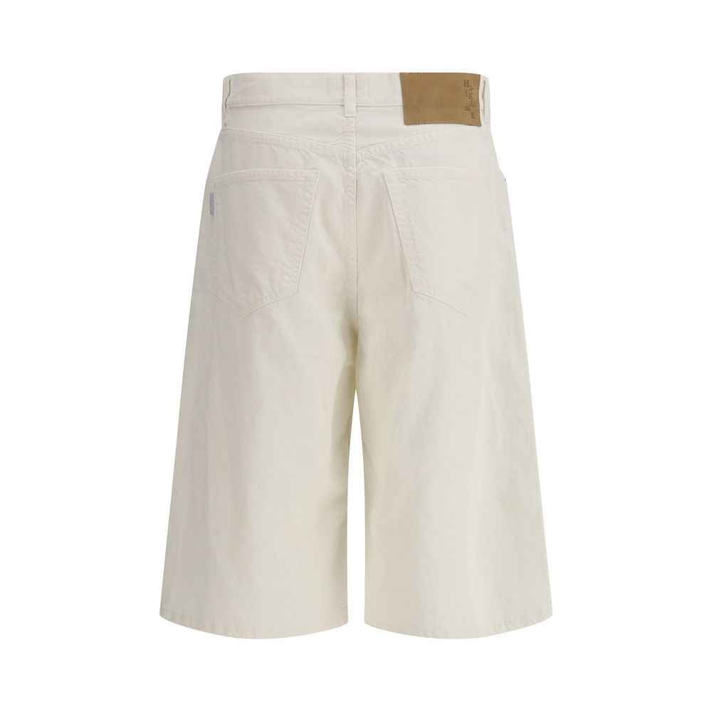 Haikure White Cotton Bermuda Shorts