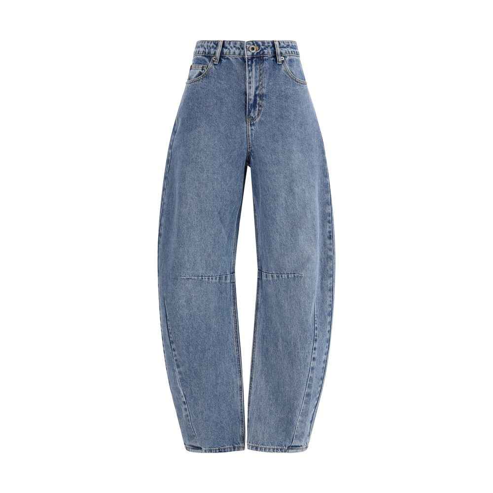 Self-Portrait Blue Cotton Relaxed Fit Jeans