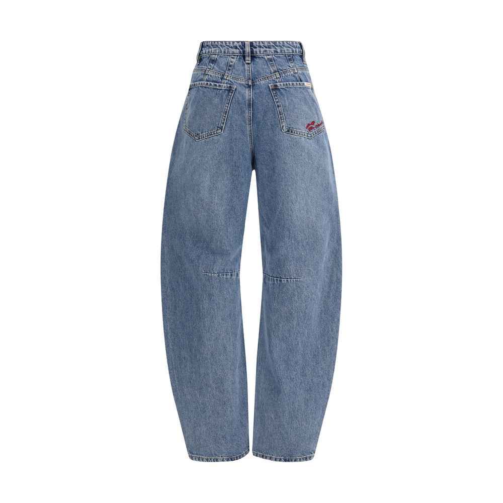 Self-Portrait Blue Cotton Relaxed Fit Jeans
