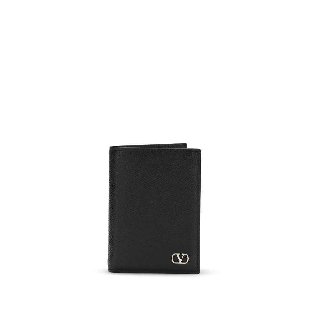 Valentino Garavani Black Calf Leather Bos Taurus Wallet