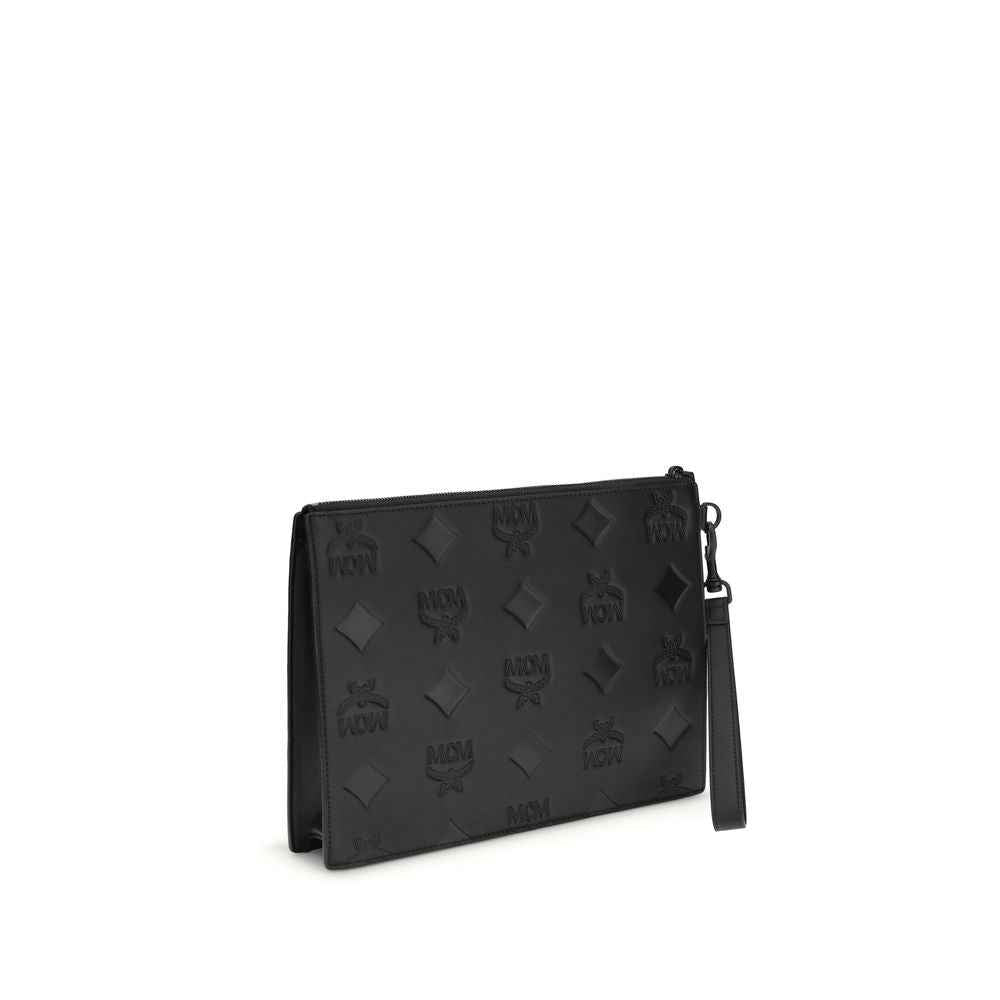 MCM Black Calf Leather Bos Taurus Clutch Bag