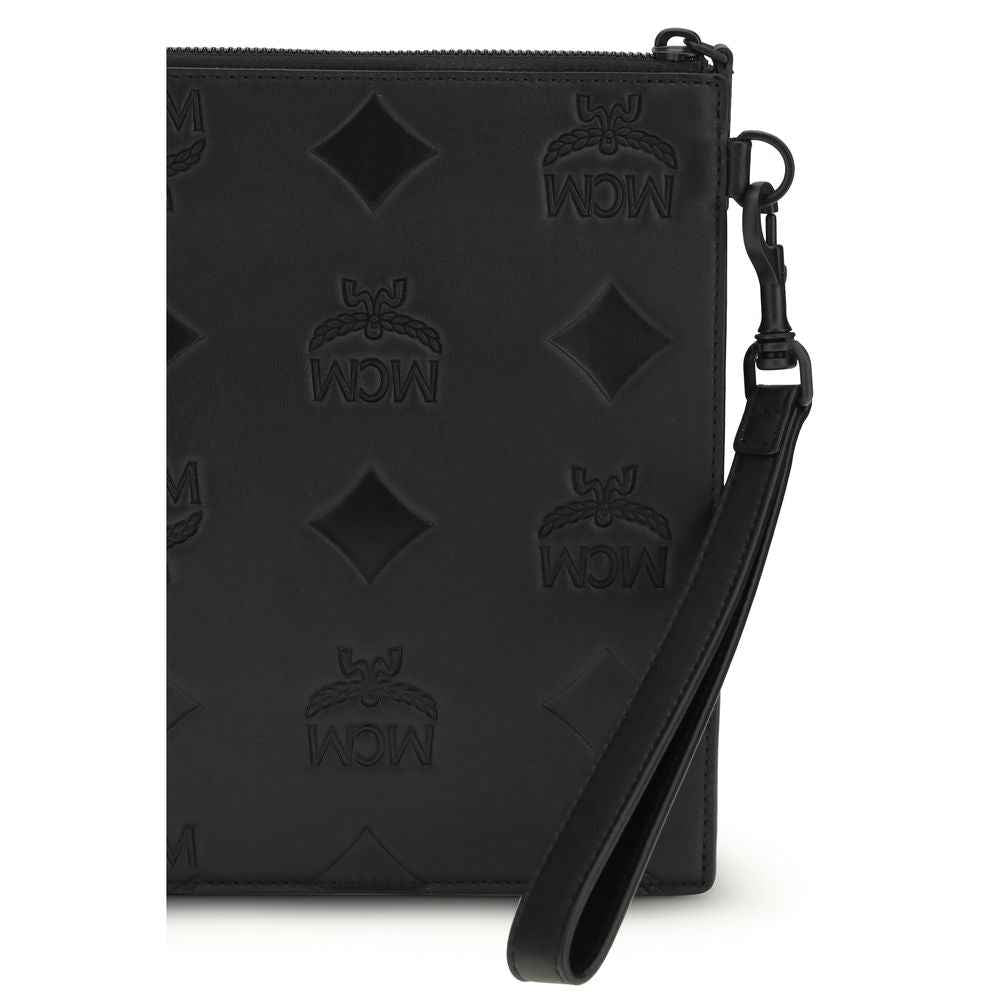 MCM Black Calf Leather Bos Taurus Clutch Bag