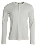 Dolce & Gabbana White Cotton Long Sleeve T-Shirt