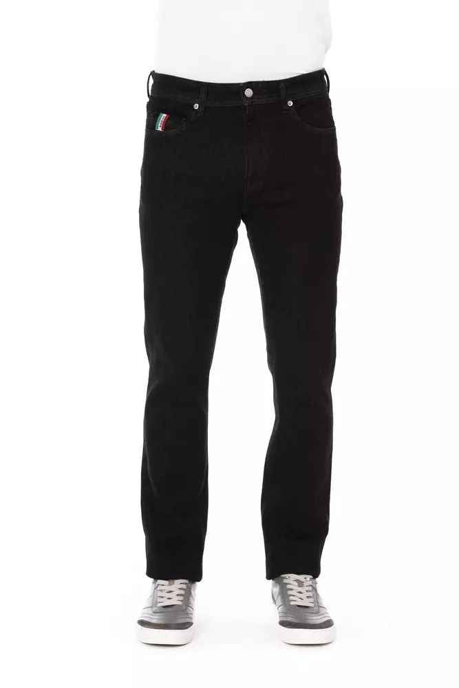 Baldinini Trend Black Cotton Straight-Leg Jeans