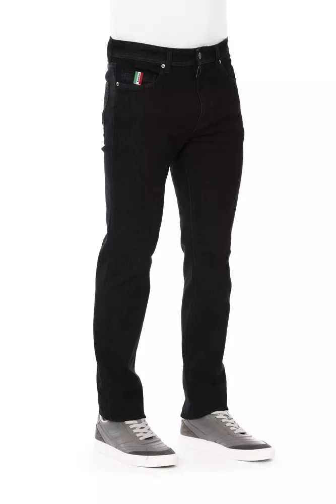 Baldinini Trend Black Cotton Straight-Leg Jeans