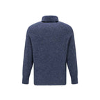 Brunello Cucinelli Blue Alpaca Leather Turtleneck