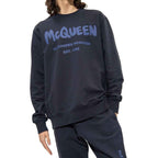 Alexander McQueen Blue Cotton Sweatshirt