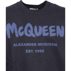 Alexander McQueen Blue Cotton Sweatshirt