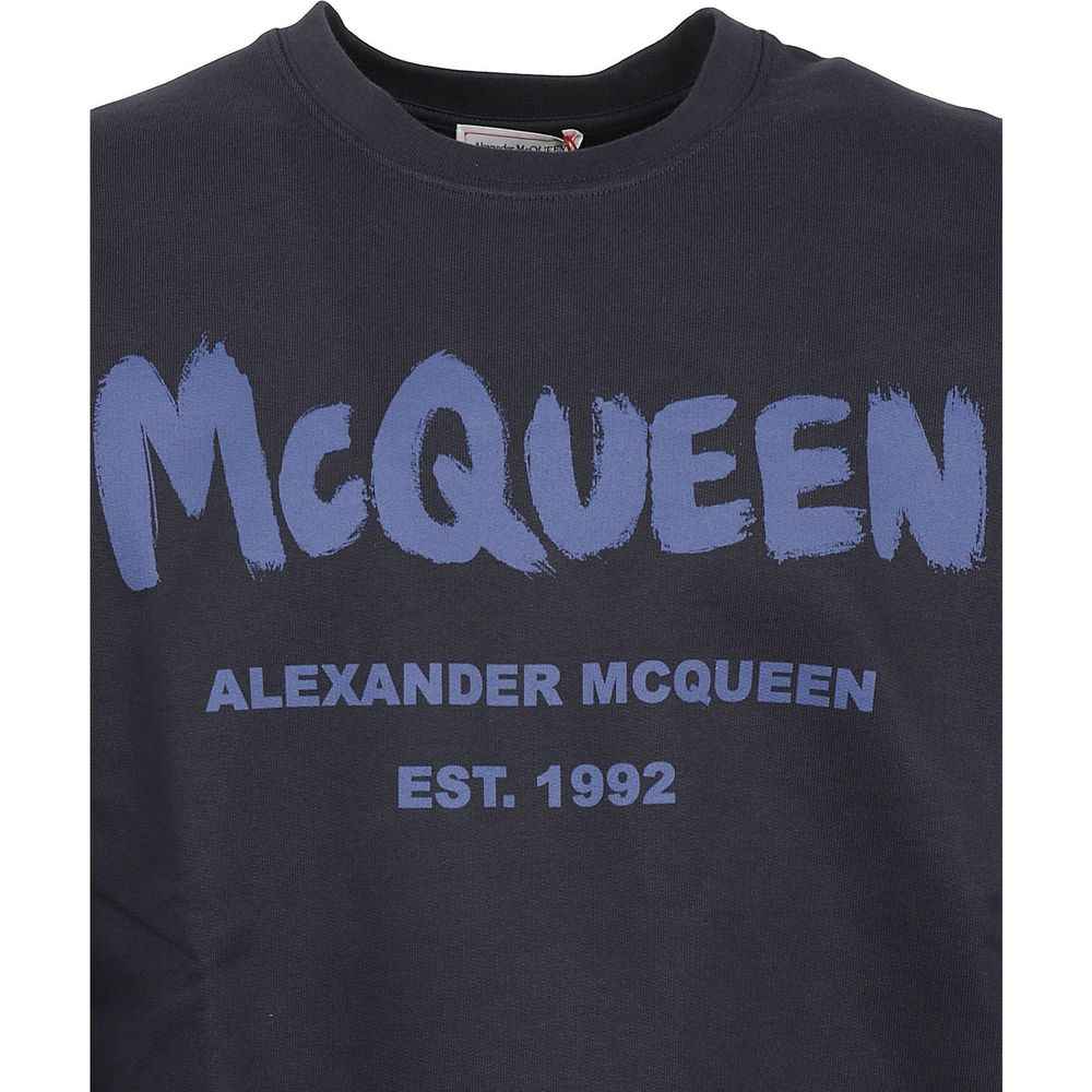 Alexander McQueen Blue Cotton Sweatshirt