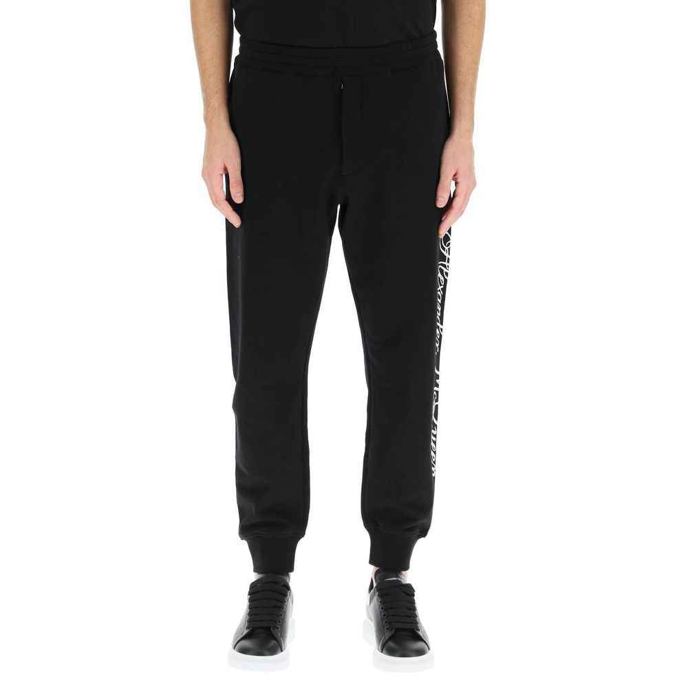 Alexander McQueen Black Cotton Athletic Pants