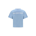 Balenciaga Light Blue Cotton T-Shirt