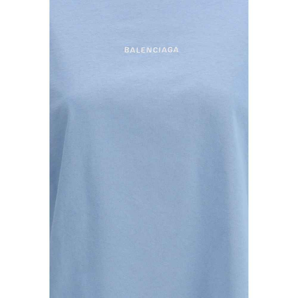 Balenciaga Light Blue Cotton T-Shirt