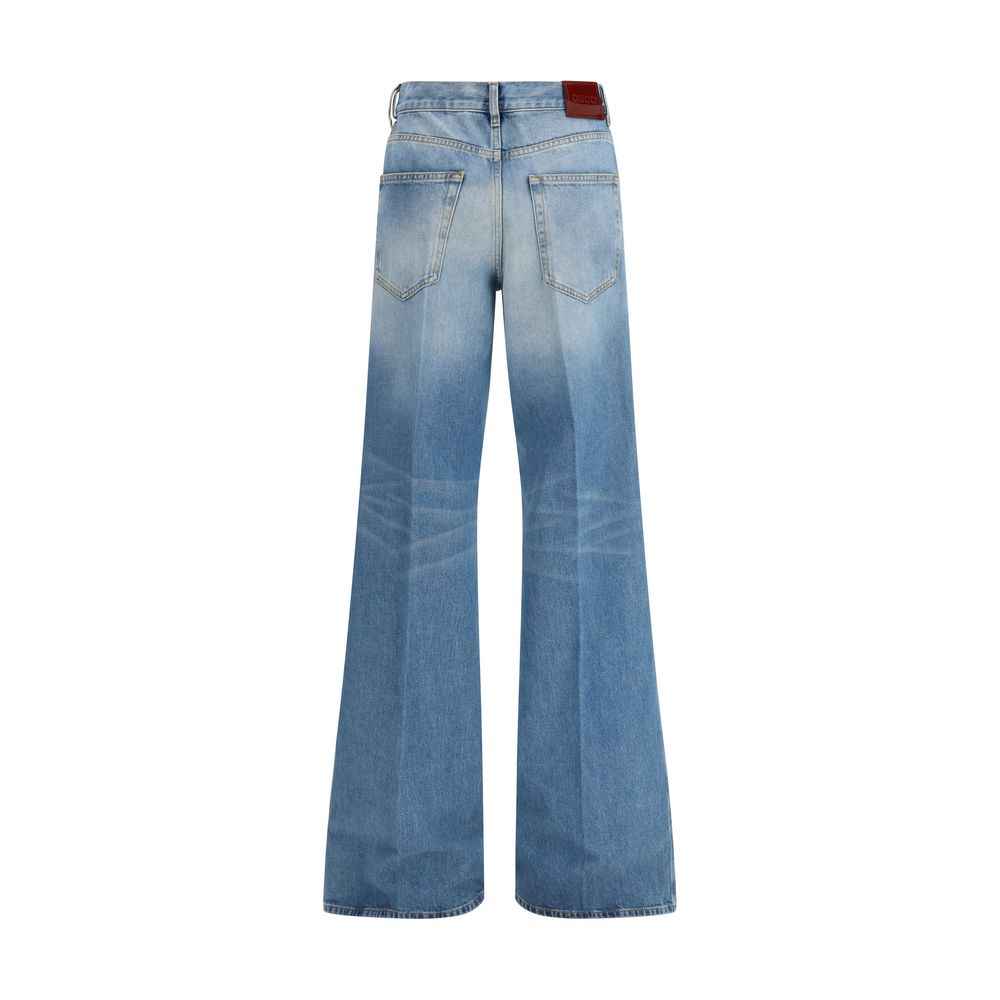 Gucci Blue Cotton Flared Jeans