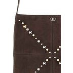 Valentino Garavani Brown Suede Leather Shoulder Bag