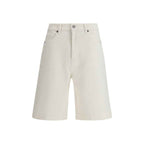 P.A.R.O.S.H. White Cotton Bermuda Shorts
