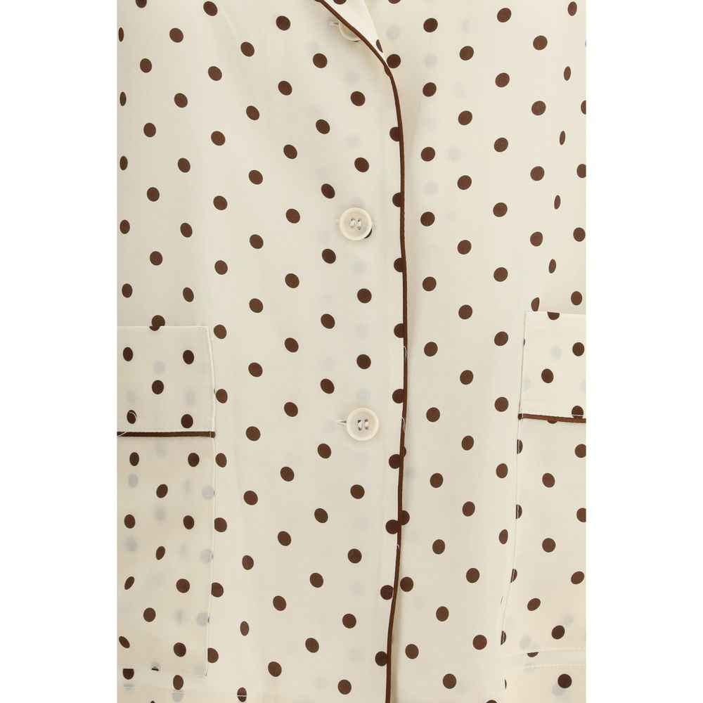 P.A.R.O.S.H. Cream Silk Pattern Shirt