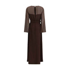 P.A.R.O.S.H. Brown Polyester Casual Dress