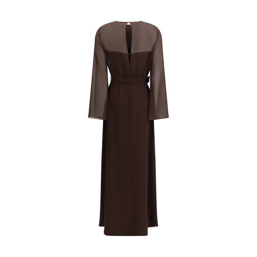 P.A.R.O.S.H. Brown Polyester Casual Dress