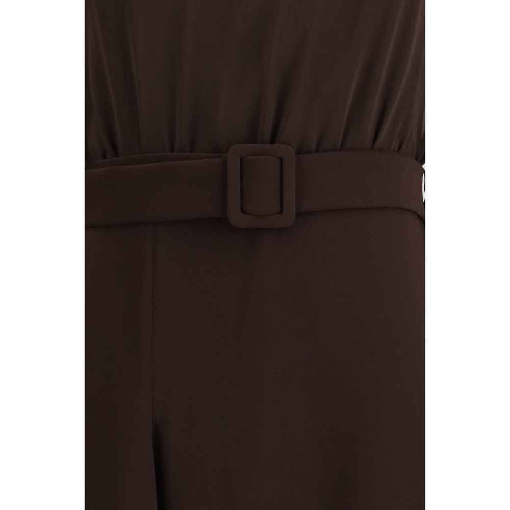 P.A.R.O.S.H. Brown Polyester Casual Dress