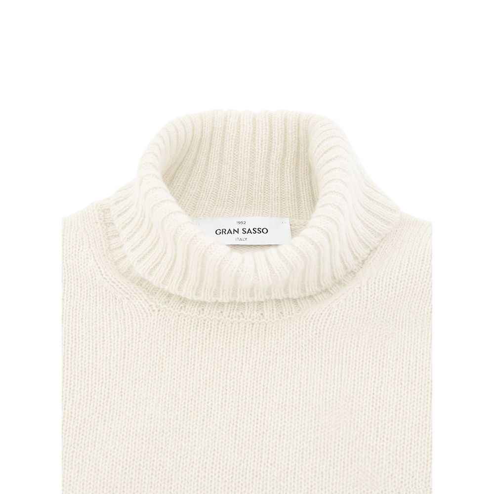 Gran Sasso White Wool Turtleneck
