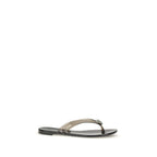 Casadei Black Polyurethane Flat Sandals