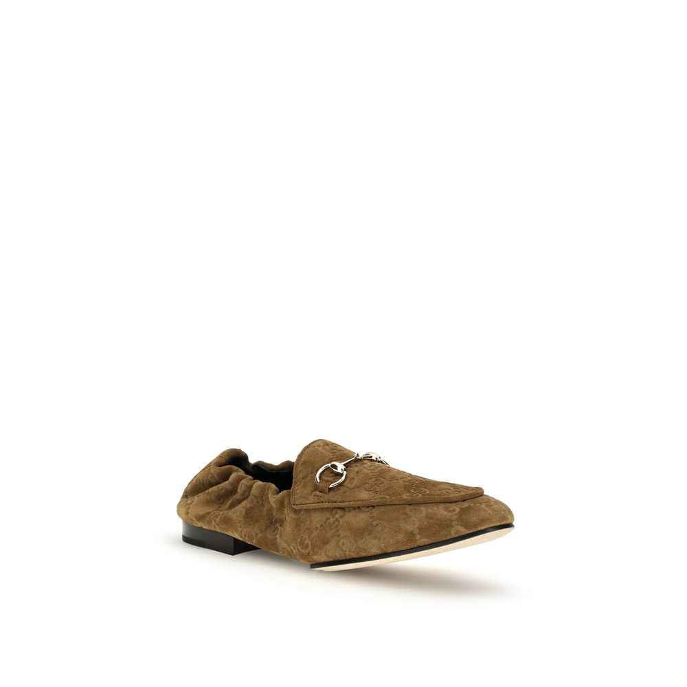 Gucci Brown Calf Leather Bos Taurus Slip-On Loafers