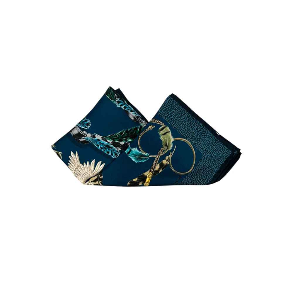 Borbonese Blue Silk Women Scarf