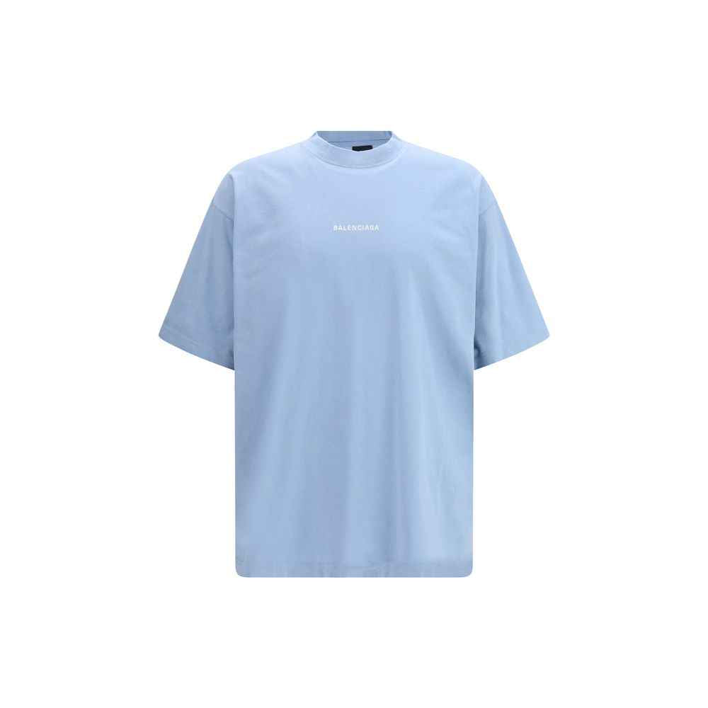 Balenciaga Blue Cotton T-Shirt