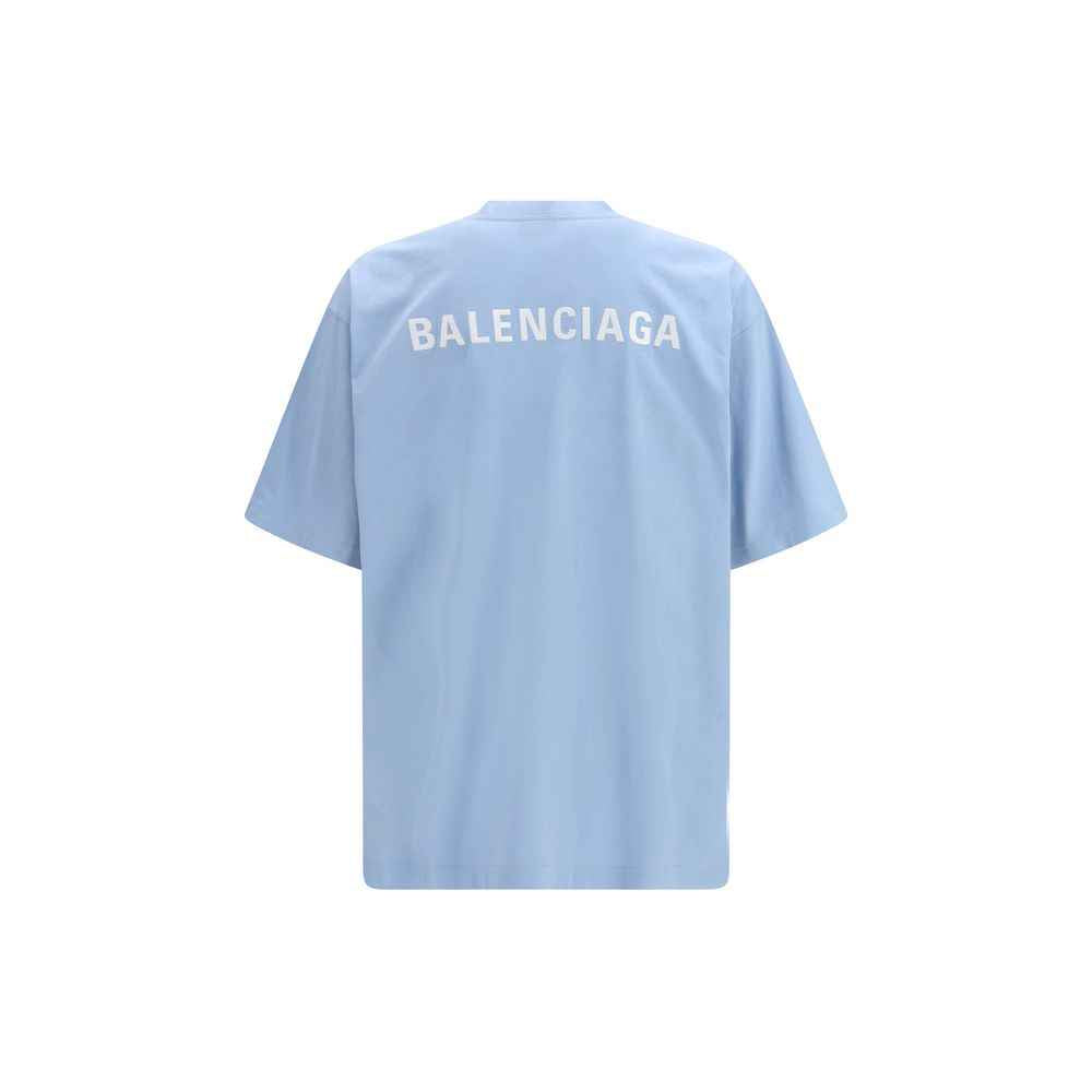 Balenciaga Blue Cotton T-Shirt