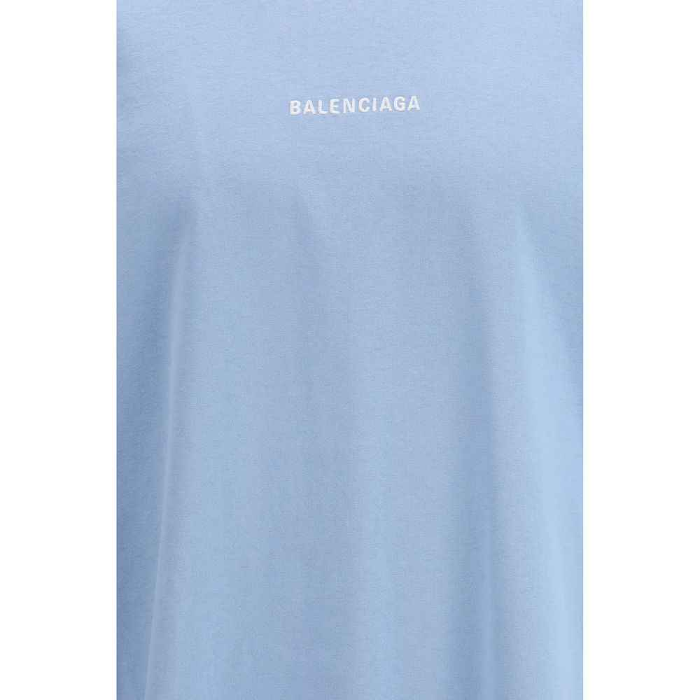 Balenciaga Blue Cotton T-Shirt