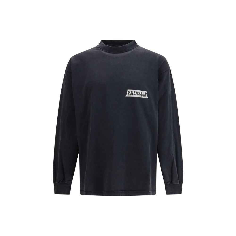 Balenciaga Black Cotton Sweatshirt