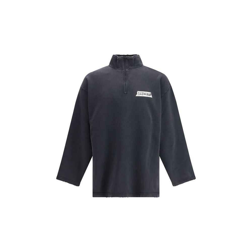 Balenciaga Black Cotton Sweatshirt