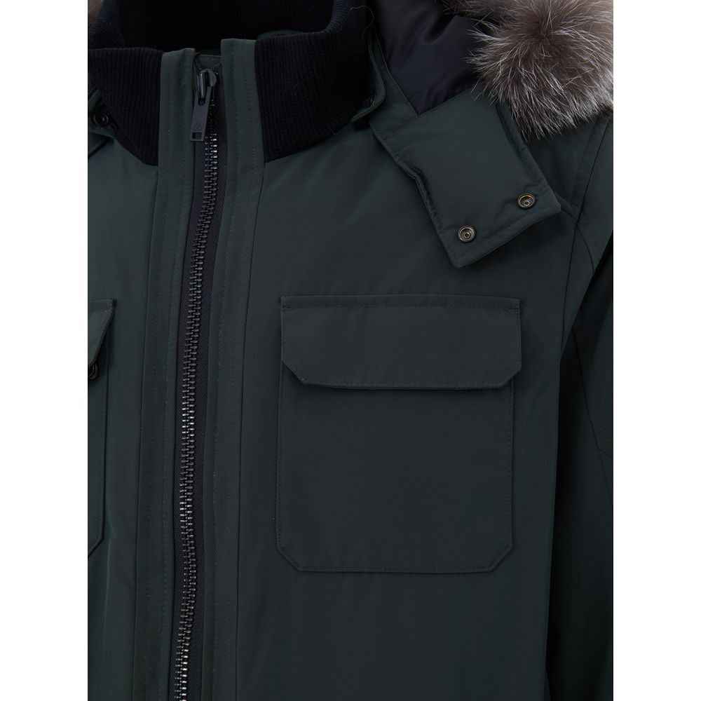 Moose Knuckles Green Nylon Parka