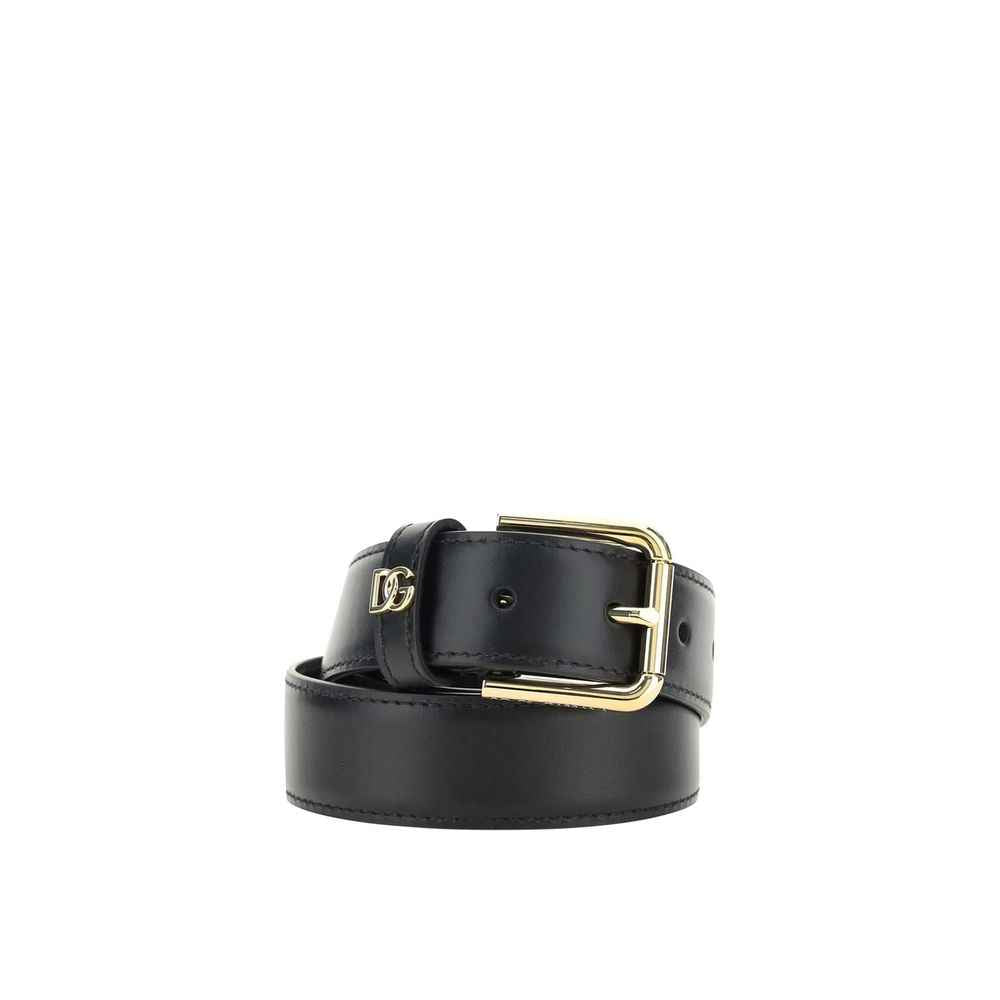 Dolce & Gabbana Black Calfskin Regular Belt