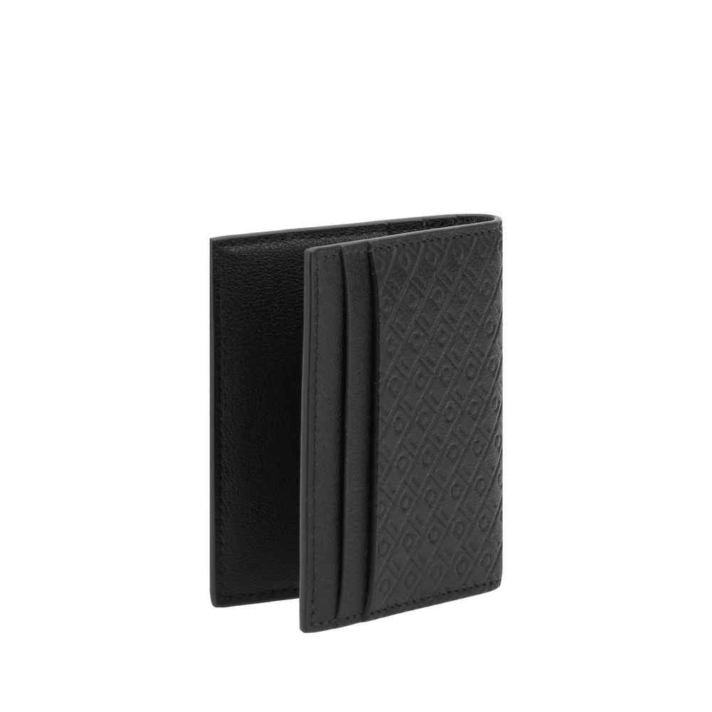 Ferragamo Black Calf Leather Bos Taurus Wallet