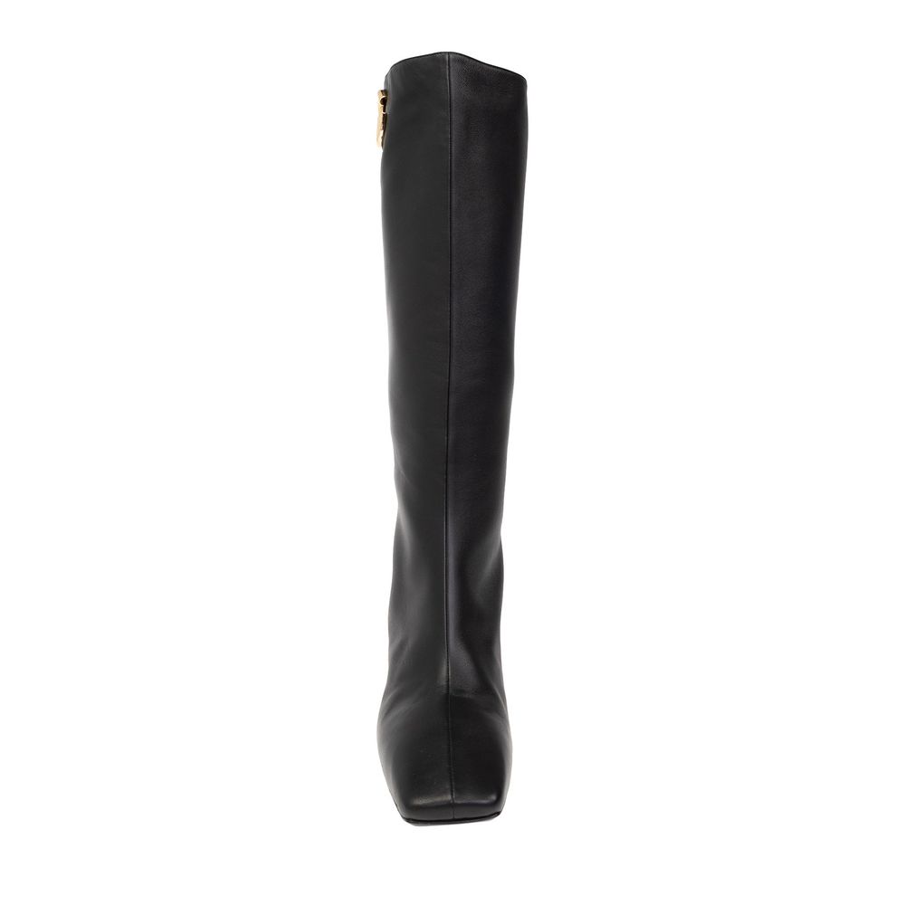 Dolce & Gabbana Black Calfskin High Heel Boots