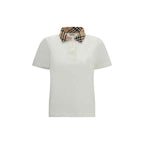 Burberry White Cotton Polo Shirt