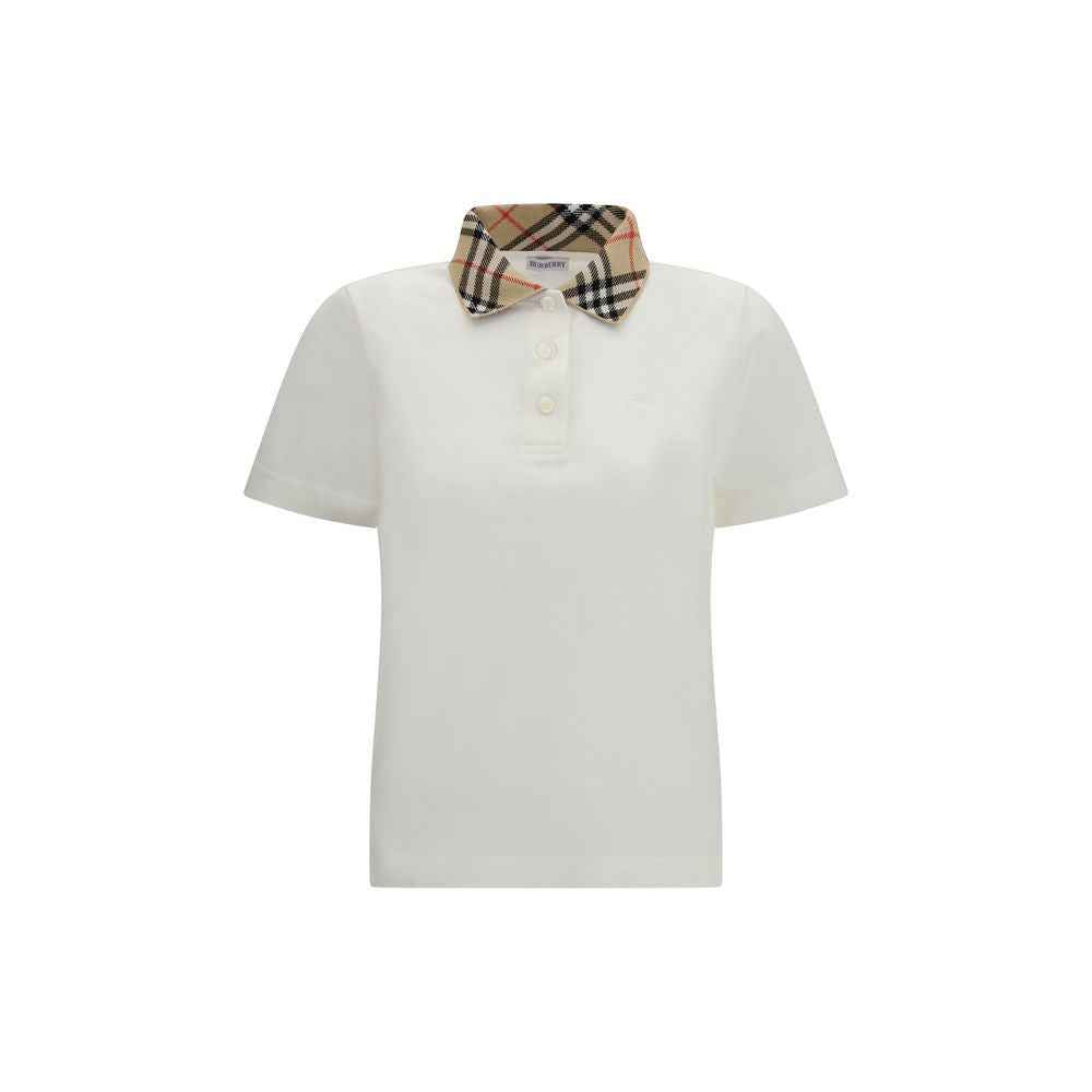 Burberry White Cotton Polo Shirt
