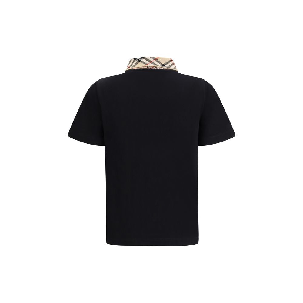 Burberry Black Cotton Polo Shirt