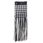 Versace Black And White Leather And Textile Shoulder Bag