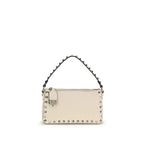 Valentino Garavani Cream Calf Leather Bos Taurus Shoulder Bag