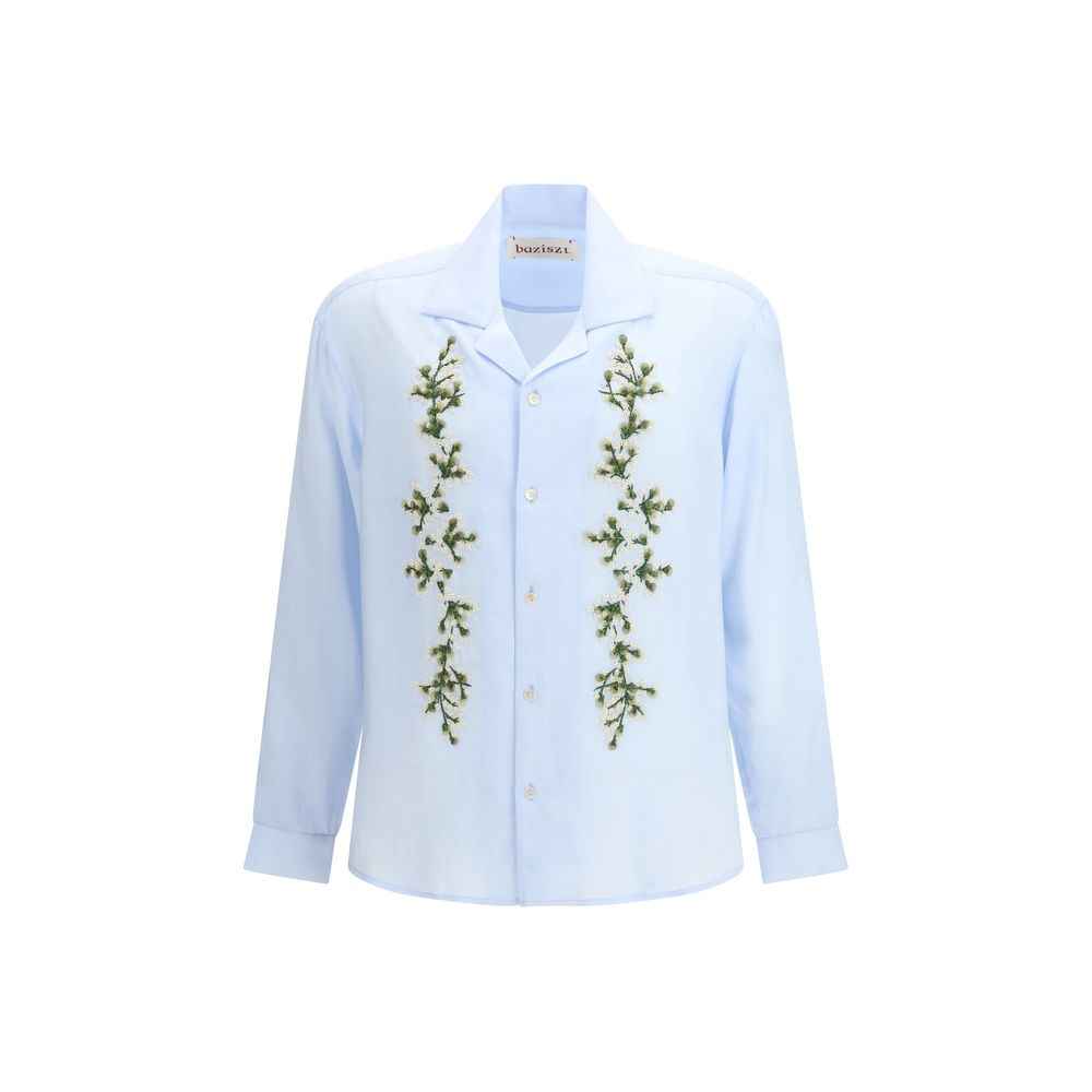 Baziszt Blue Cotton Dress Shirt