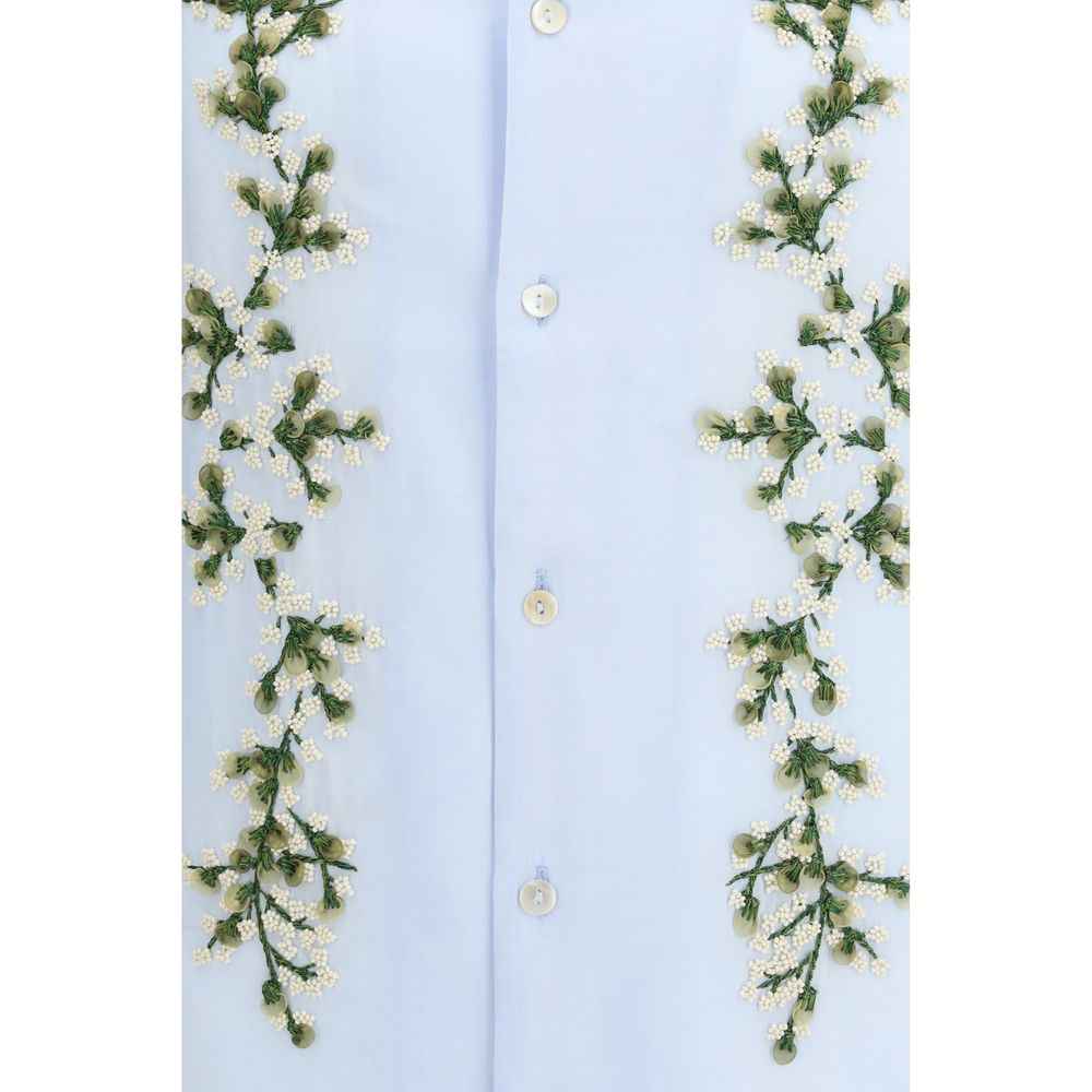 Baziszt Blue Cotton Dress Shirt