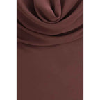 The Andamane Brown Silk Long Dress