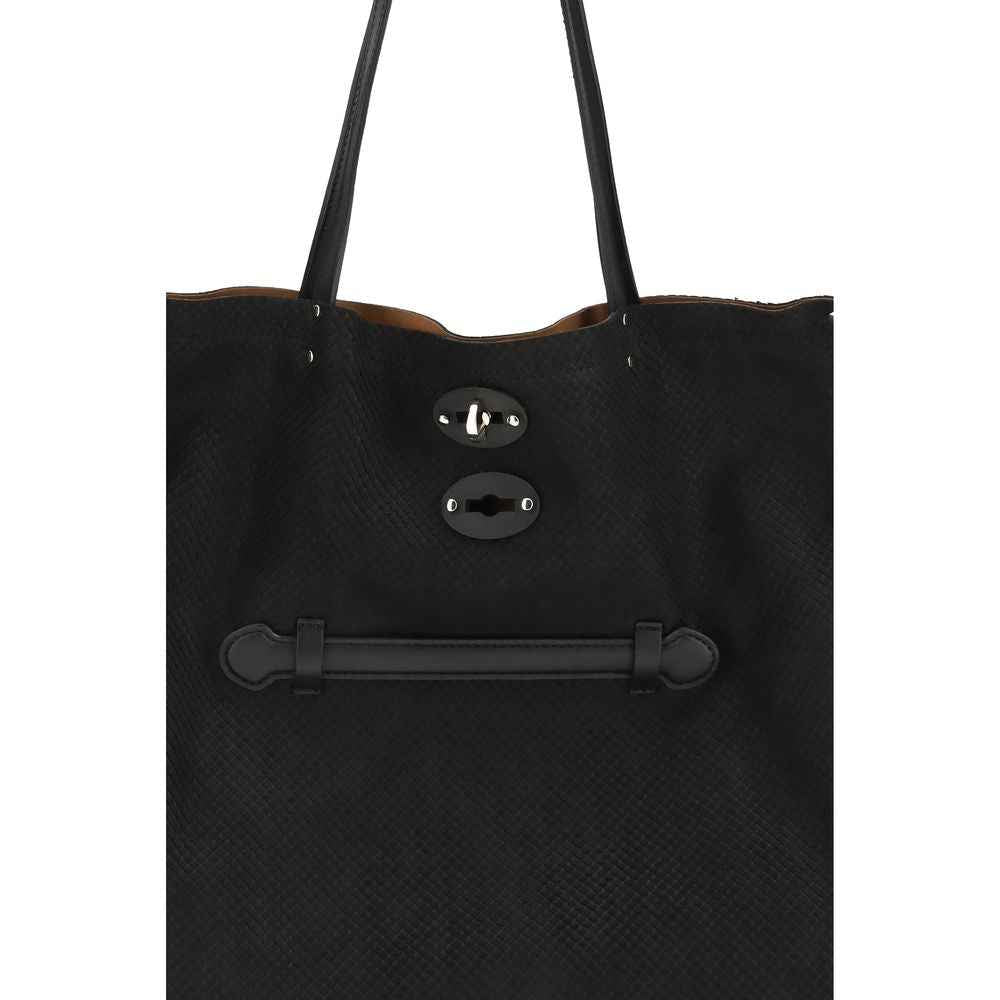 Zanellato Black Calf Leather Bos Taurus Handbag