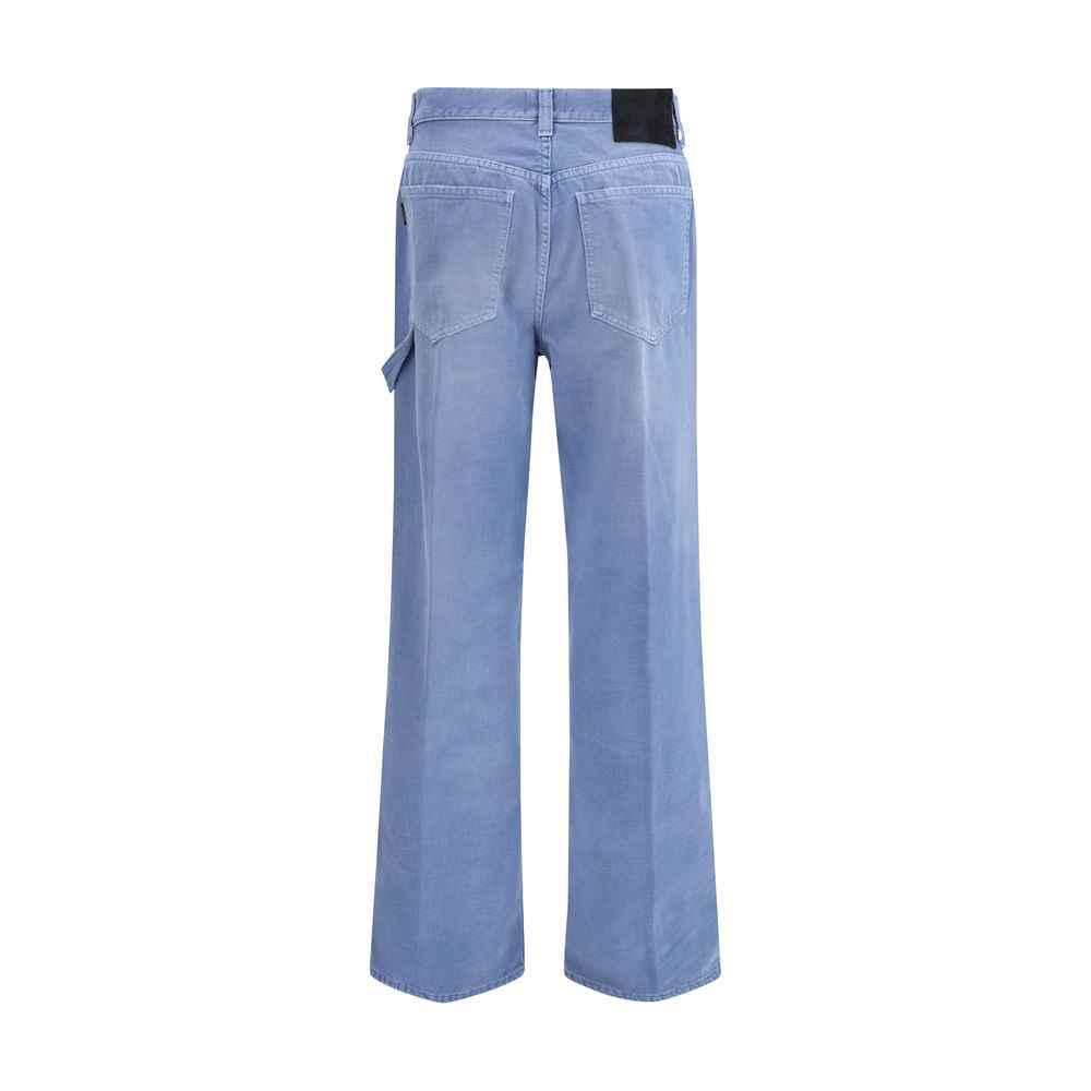 Haikure Light Blue Cotton Relaxed Fit Jeans