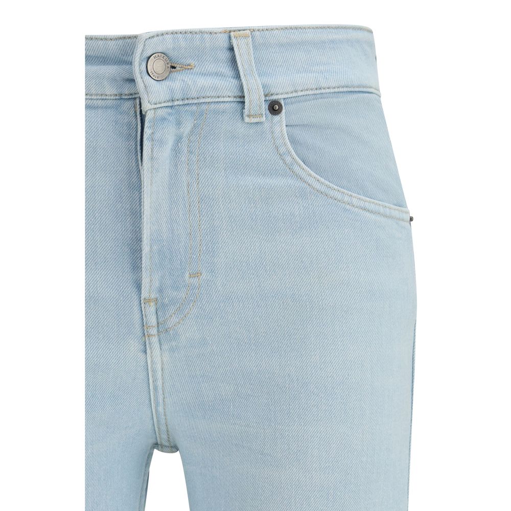 Haikure Blue Cotton Flared Jeans