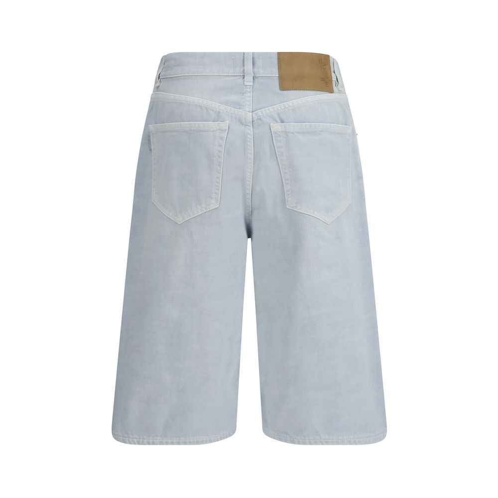 Haikure Blue Cotton Bermuda Shorts