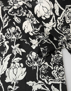 Dolce & Gabbana Black White Silk Floral Print Fringe 136cm X 15.5cm  Scarf